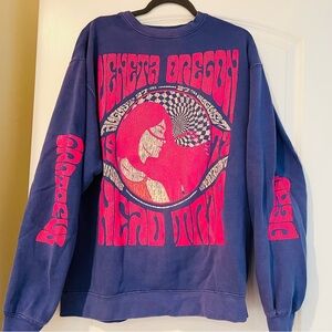 Grateful Dead Oversized Purple and Pink Graphic Sweatshirt